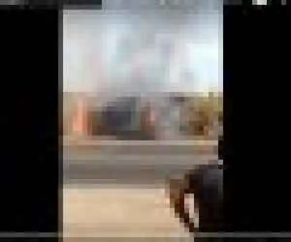 Brand New Bulletproof Land Cruiser Catches Fire on Lokoja Road (Video)